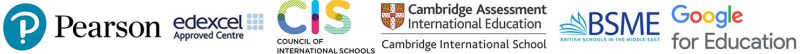 Accreditations: Pearson, Edexcel Approved Centre, CIS, Cambridge Assessment International Education, BSME, Google for Education